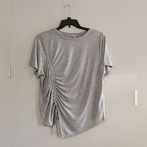 Falls Creek Plus Size 1X Gray Drawstring Top NWOT